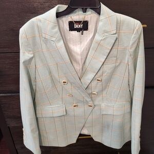 DKNY Mint Checkered Blazer